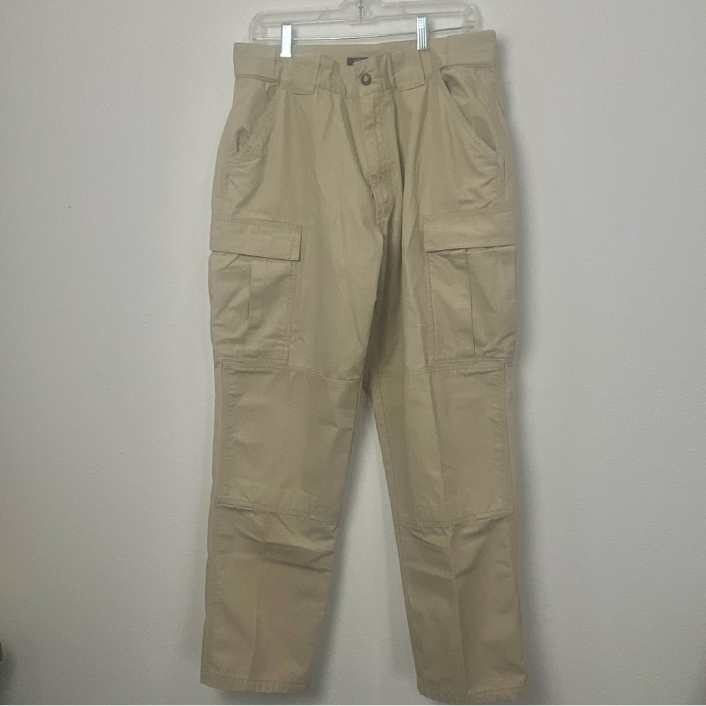 5.11 Tactical Series Men's Pants Khaki Elastic Waist Large 35.5 - 39 Inch